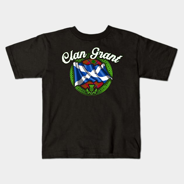 Scottish Flag Clan Grant Kids T-Shirt by Celtic Folk